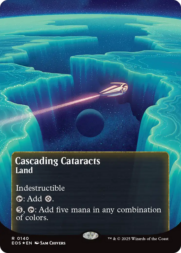 Cascading Cataracts (0140) (Borderless) (Galaxy Foil) [Edge of Eternities: Stellar Sights] | Empire Gaming NC