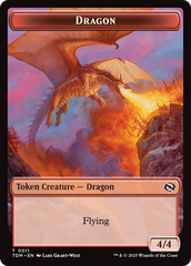 Dragon (0011) // Warrior Double-Sided Token [Tarkir: Dragonstorm Tokens] | Empire Gaming NC