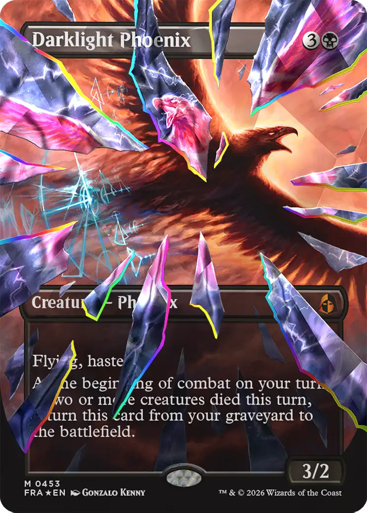 Darklight Phoenix (Borderless) (Facet Foil) (0453) [Reality Fracture] | Empire Gaming NC