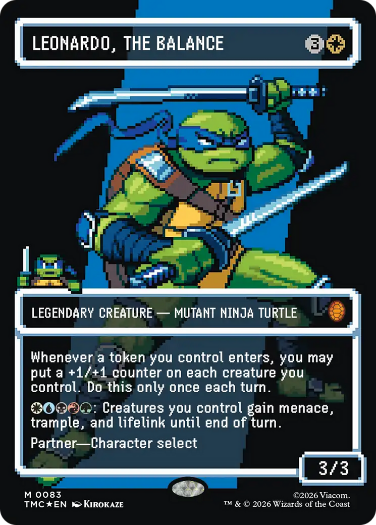 Leonardo, the Balance (0083) (Borderless) (Surge Foil) [Teenage Mutant Ninja Turtles Commander] | Empire Gaming NC