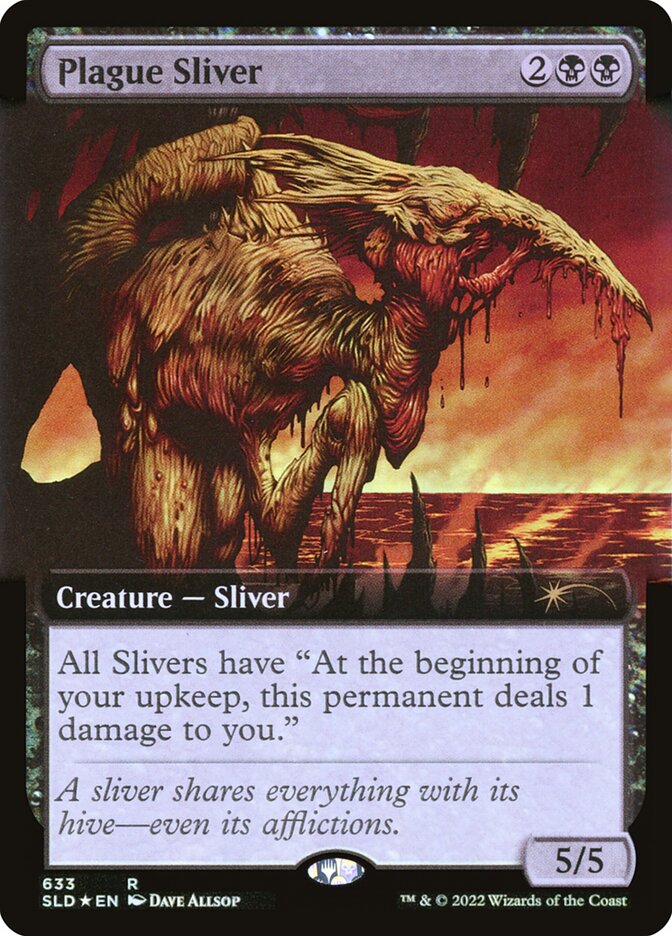 Plague Sliver (Extended Art) (Step-and-Compleat Foil) [Secret Lair Drop Promos] | Empire Gaming NC