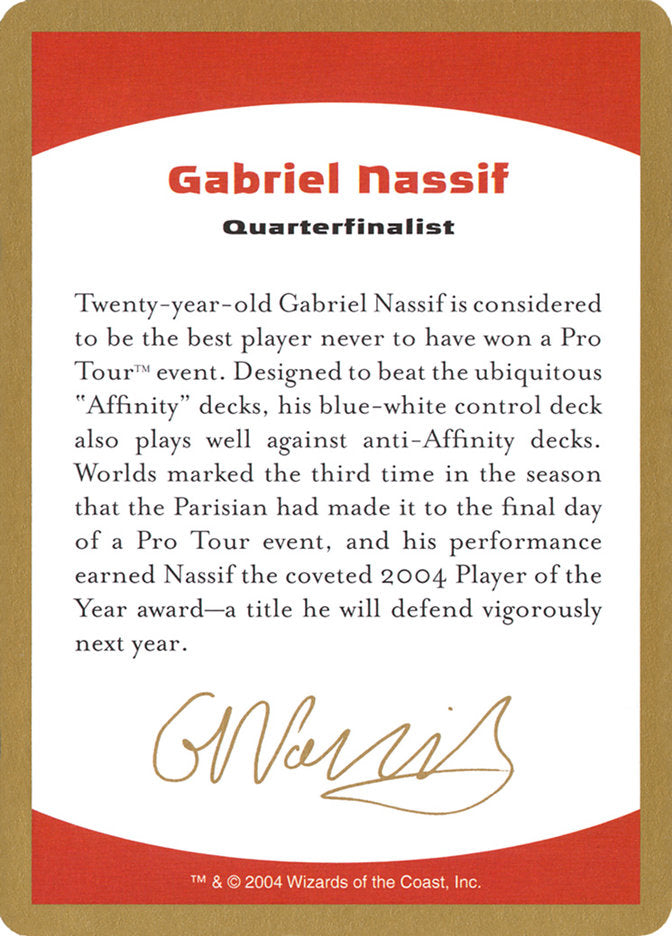 Gabriel Nassif Bio [World Championship Decks 2004] | Empire Gaming NC