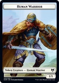 Human Warrior // Spirit Double-Sided Token [Kaldheim Tokens] | Empire Gaming NC