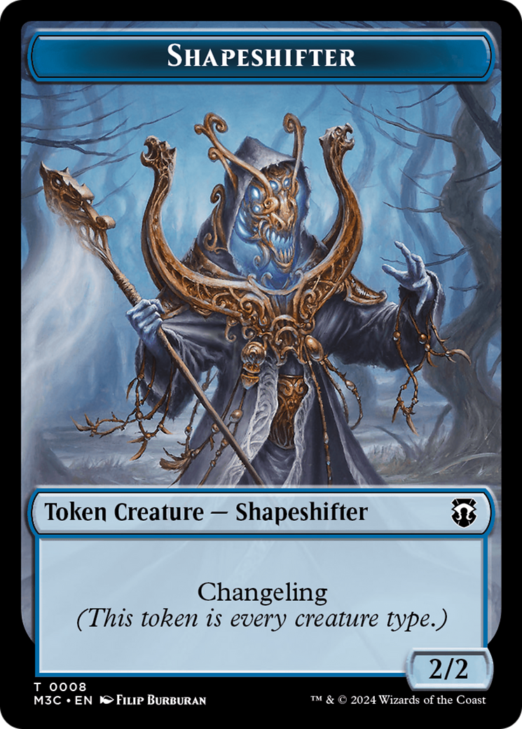 Beast (0010) (Ripple Foil) // Shapeshifter (0008) Double-Sided Token [Modern Horizons 3 Commander Tokens] | Empire Gaming NC