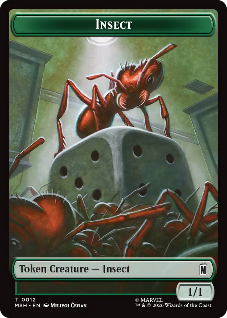 Soldier // Insect Double-Sided Token [Marvel Super Heroes Tokens] | Empire Gaming NC