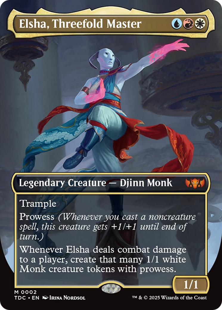 Elsha, Threefold Master (Borderless) [Tarkir: Dragonstorm Commander] | Empire Gaming NC