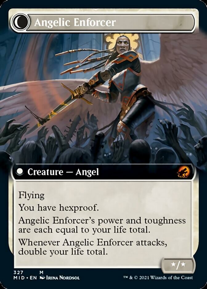 Enduring Angel // Angelic Enforcer (Extended Art) [Innistrad: Midnight Hunt] | Empire Gaming NC