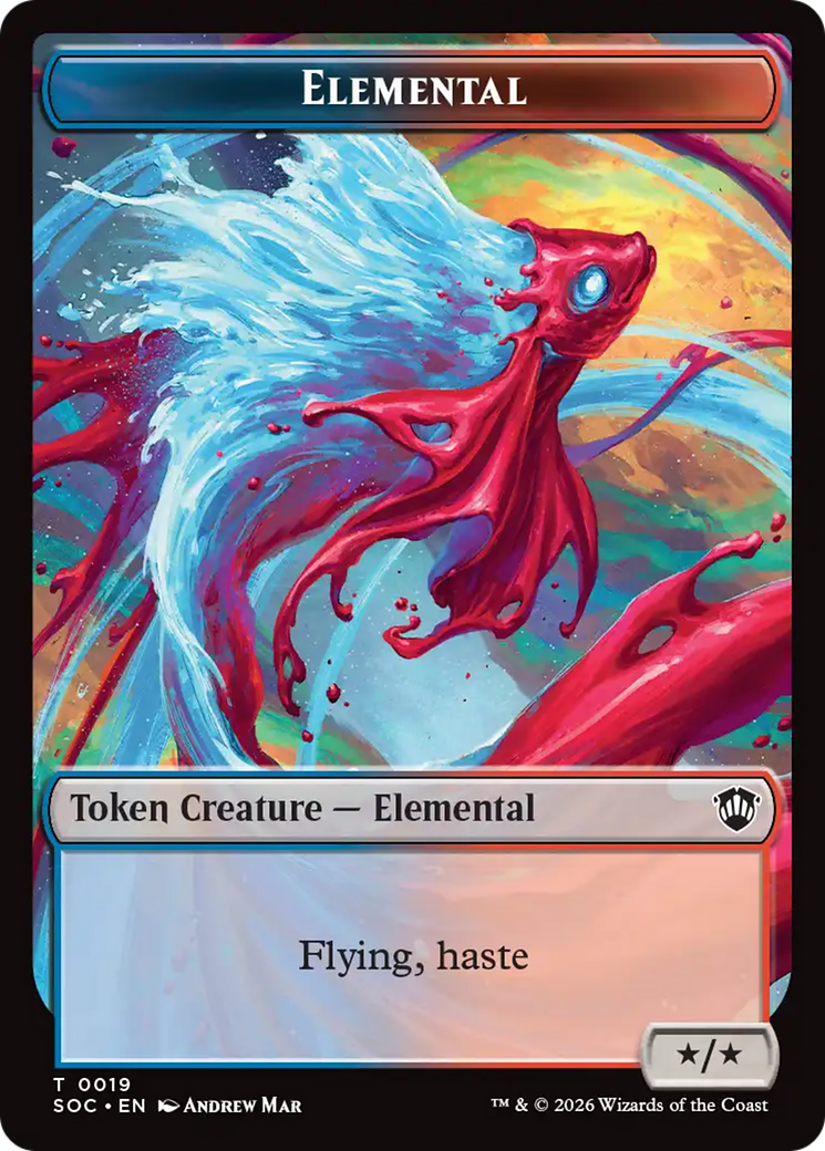 Dragon Illusion // Elemental (0019) Double-Sided Token [Secrets of Strixhaven Commander Tokens] | Empire Gaming NC