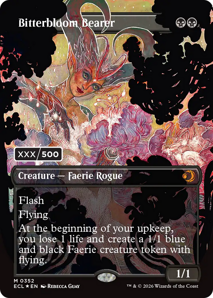Bitterbloom Bearer (Borderless) (Serial Numbered) [Lorwyn Eclipsed Promos] | Empire Gaming NC