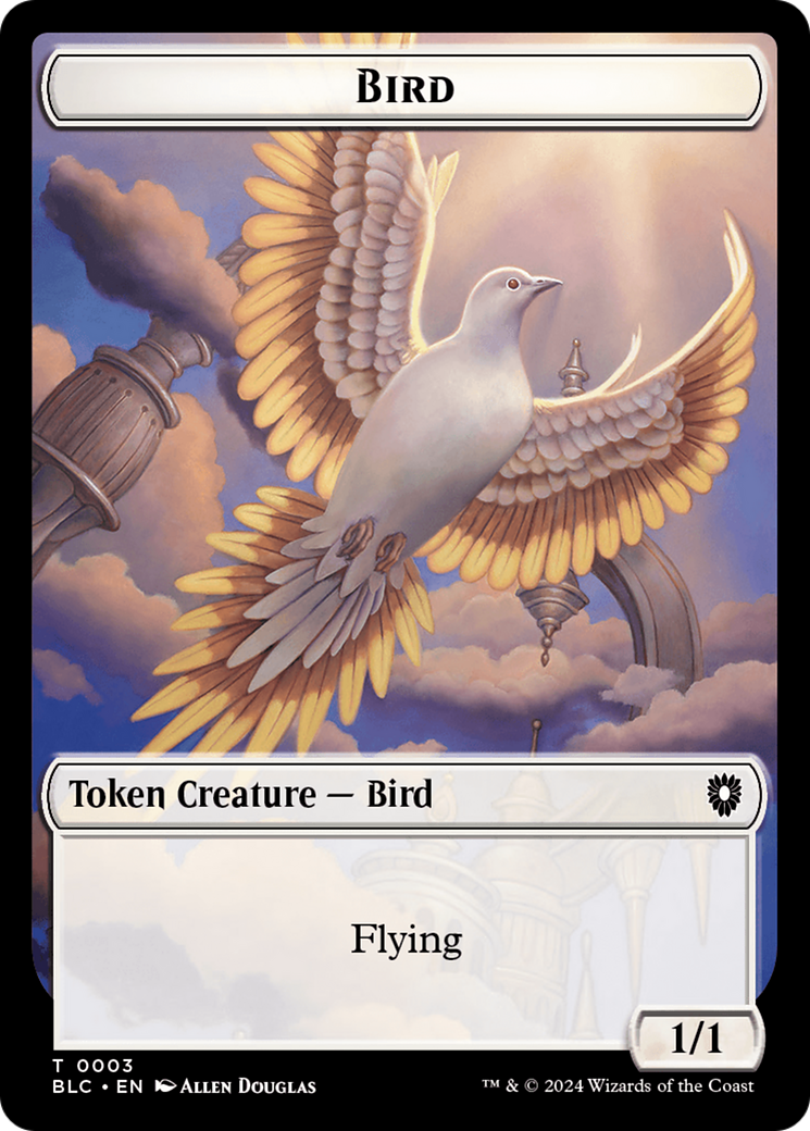 Storm Crow // Bird (003) Double-Sided Token [Bloomburrow Commander Tokens] | Empire Gaming NC