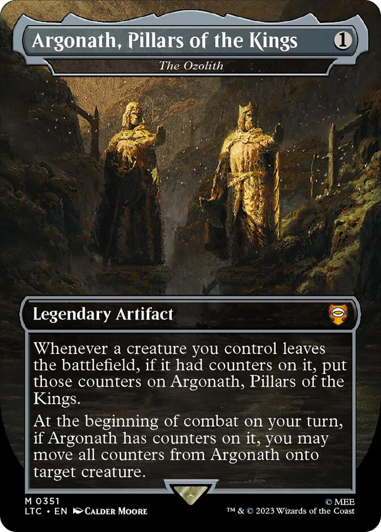Argonath, Pillars of the Kings - The Ozolith (Borderless) (Surge Foil) [The Lord of the Rings: Tales of Middle-Earth Commander] | Empire Gaming NC