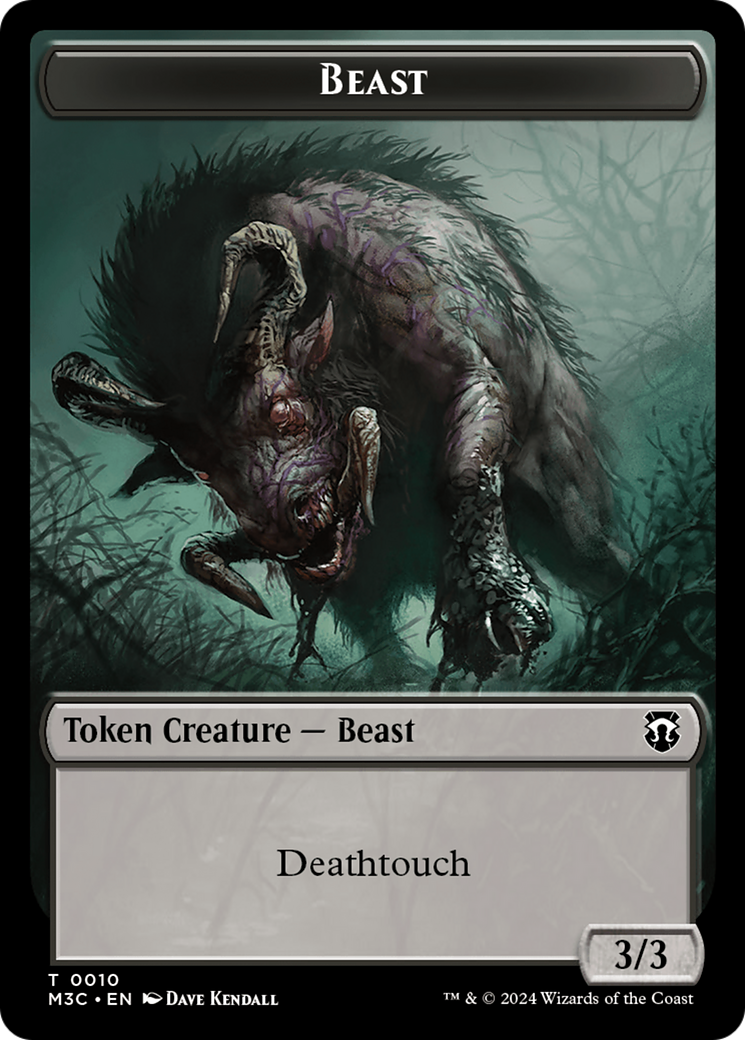 Beast (0010) (Ripple Foil) // Shapeshifter (0008) Double-Sided Token [Modern Horizons 3 Commander Tokens] | Empire Gaming NC