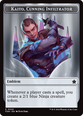 Emblem - Kaito, Cunning Infiltrator // Ninja Doubled-Sided Token [Foundations Tokens] | Empire Gaming NC