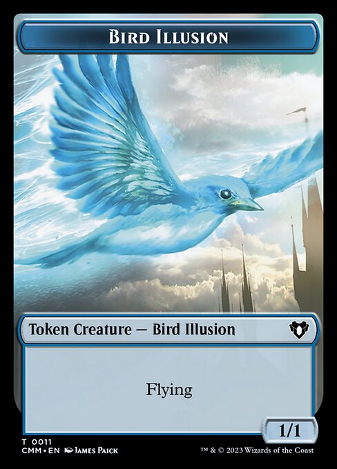 Zombie (0019) // Bird Illusion Double-Sided Token [Commander Masters Tokens] | Empire Gaming NC