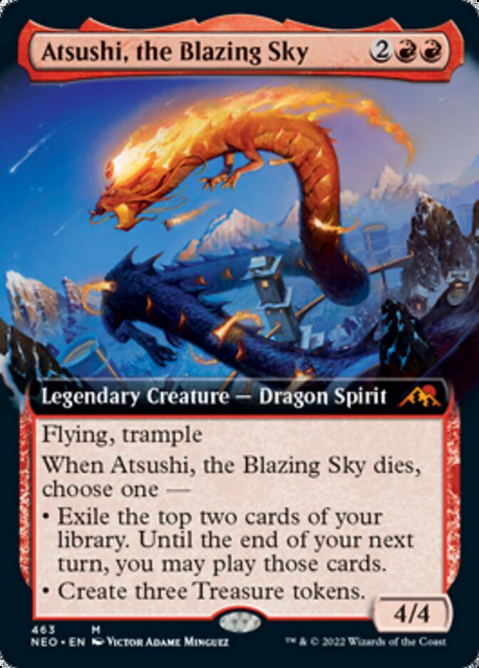 Atsushi, the Blazing Sky (Extended Art) [Kamigawa: Neon Dynasty] | Empire Gaming NC