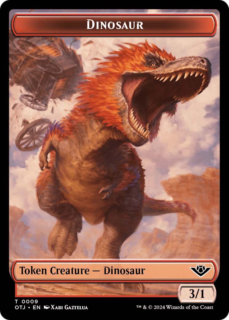 Treasure // Dinosaur Double-Sided Token [Outlaws of Thunder Junction Tokens] | Empire Gaming NC