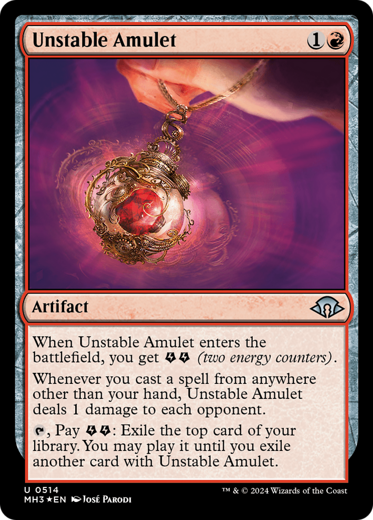 Unstable Amulet (Ripple Foil) [Modern Horizons 3] | Empire Gaming NC