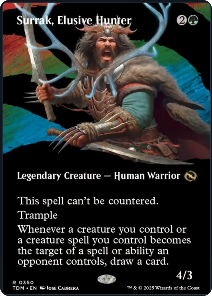 Surrak, Elusive Hunter (Borderless) [Tarkir: Dragonstorm] | Empire Gaming NC