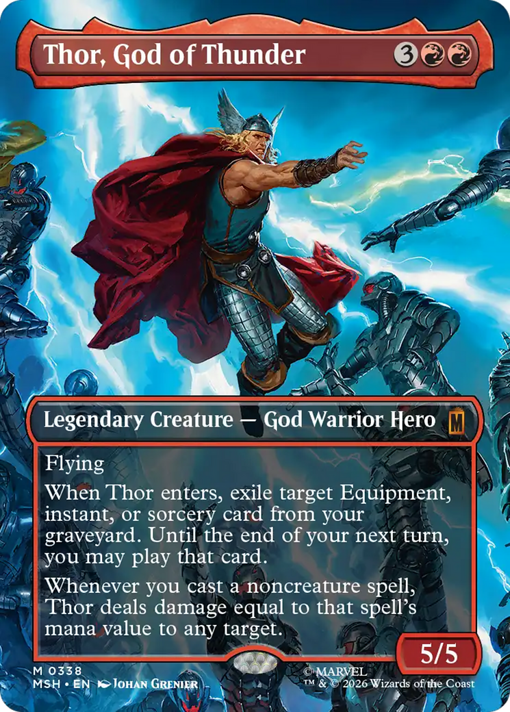Thor, God of Thunder (Borderless) (0338) [Marvel Super Heroes] | Empire Gaming NC