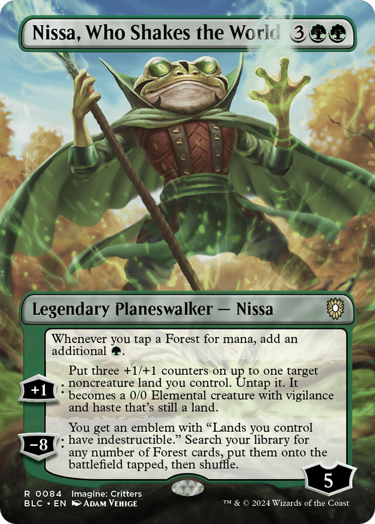 Nissa, Who Shakes the World (Borderless) [Bloomburrow Commander] | Empire Gaming NC