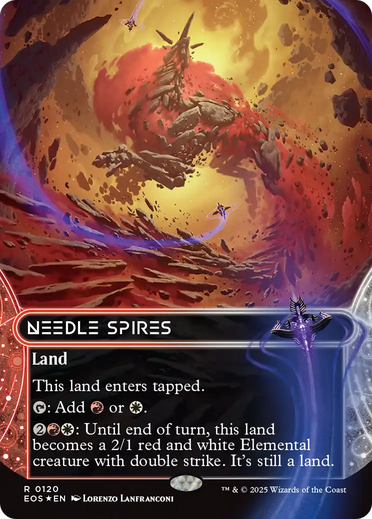 Needle Spires (0120) (Borderless) (Galaxy Foil) [Edge of Eternities: Stellar Sights] | Empire Gaming NC