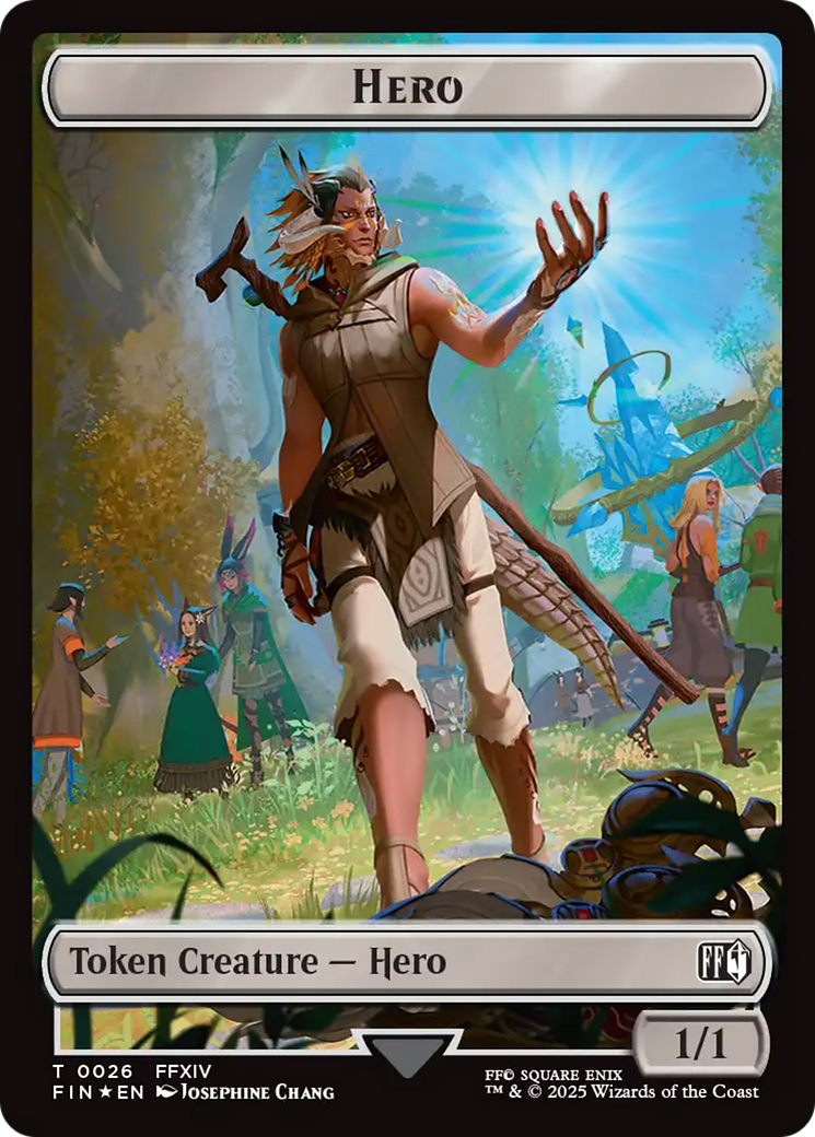 Spirit // Hero (0026) Double-Sided Token (Surge Foil) [FINAL FANTASY Commander Tokens] | Empire Gaming NC