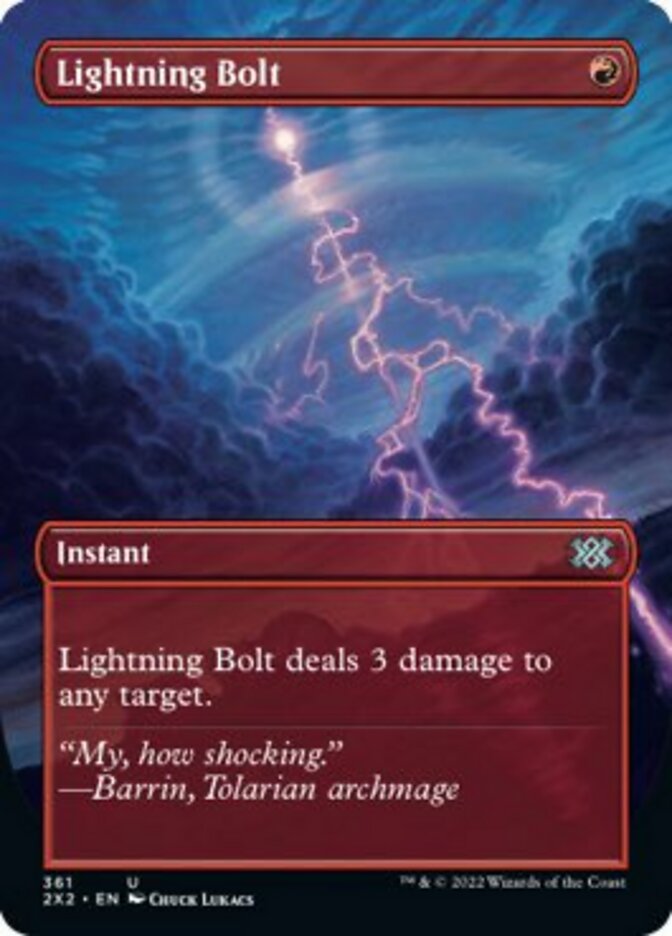 Lightning Bolt (Borderless Alternate Art) [Double Masters 2022] | Empire Gaming NC