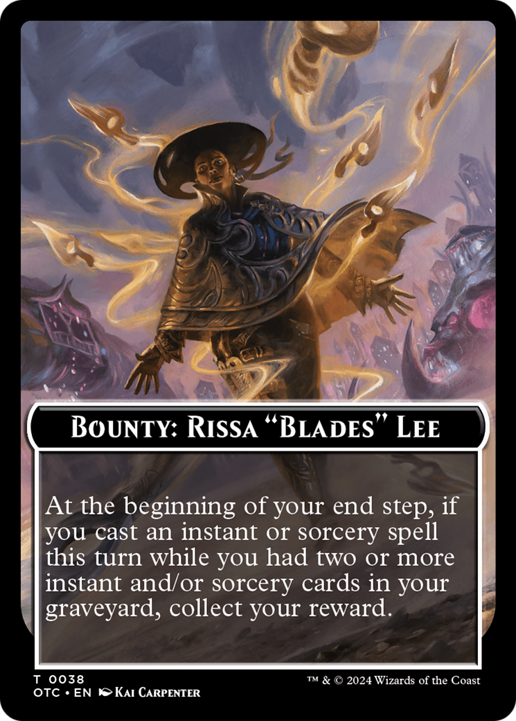 Bounty: Rissa "Blades" Lee // Bounty Rules Double-Sided Token [Outlaws of Thunder Junction Commander Tokens] | Empire Gaming NC