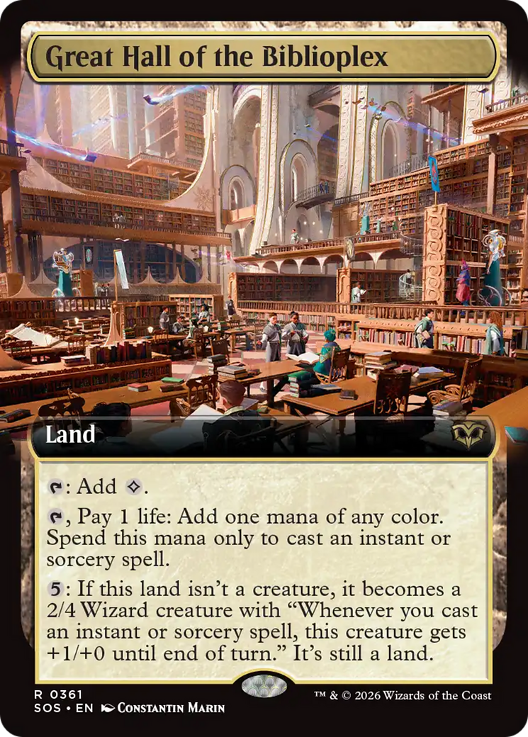 Great Hall of the Biblioplex (Extended Art) [Secrets of Strixhaven] | Empire Gaming NC