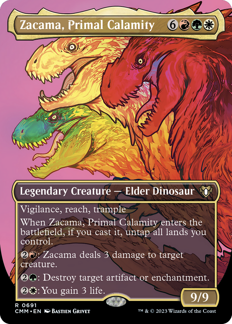 Zacama, Primal Calamity (Borderless Profile) [Commander Masters] | Empire Gaming NC