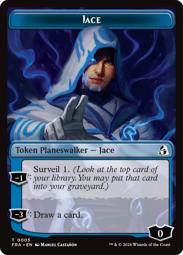 Spirit // Jace Double-Sided Token [Reality Fracture Commander Tokens] | Empire Gaming NC