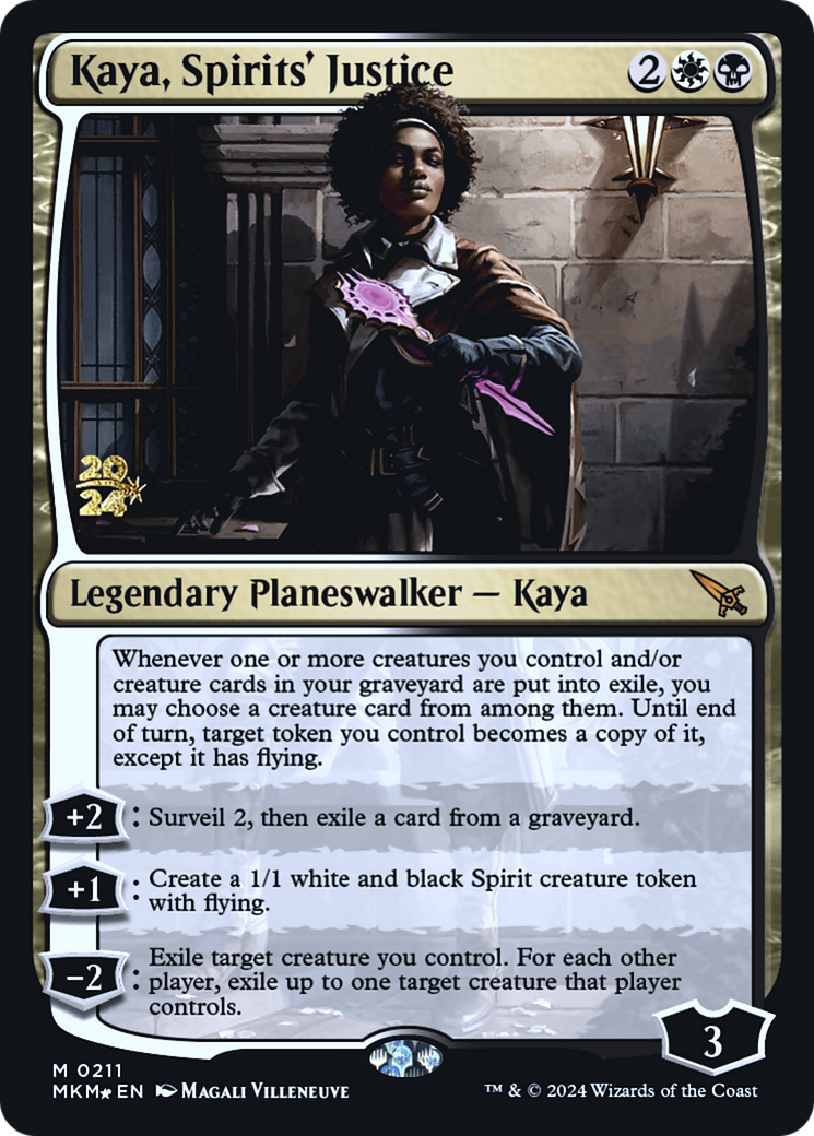 Kaya, Spirits' Justice [Murders at Karlov Manor Prerelease Promos] | Empire Gaming NC