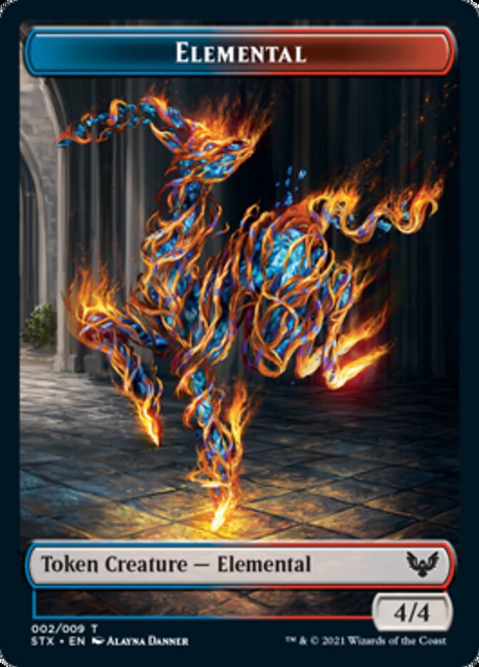 Elemental // Lukka, Wayward Bonder Emblem Double-Sided Token [Strixhaven: School of Mages Tokens] | Empire Gaming NC