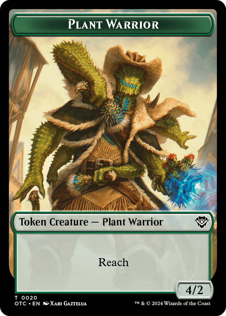 Plant Warrior // Plant Double-Sided Token [Outlaws of Thunder Junction Commander Tokens] | Empire Gaming NC