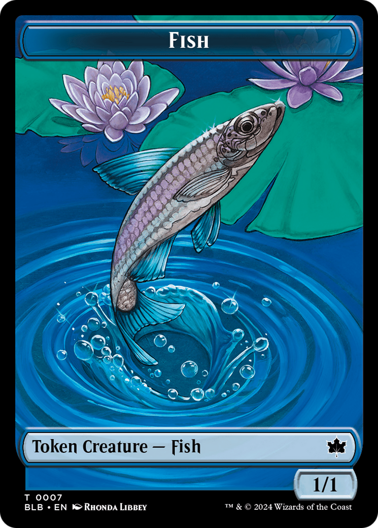 Fish // Iridescent Vinelasher Double-Sided Token [Bloomburrow Tokens] | Empire Gaming NC