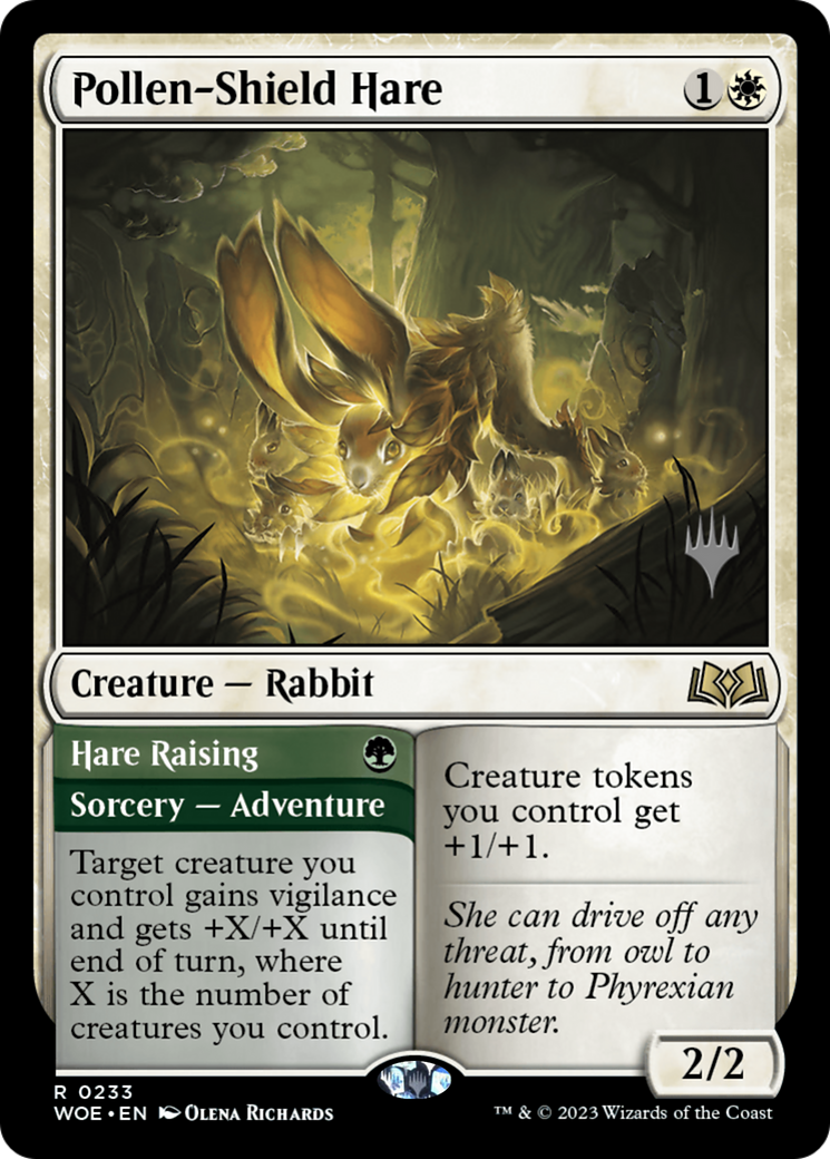 Pollen-Shield Hare // Hare Raising (Promo Pack) [Wilds of Eldraine Promos] | Empire Gaming NC