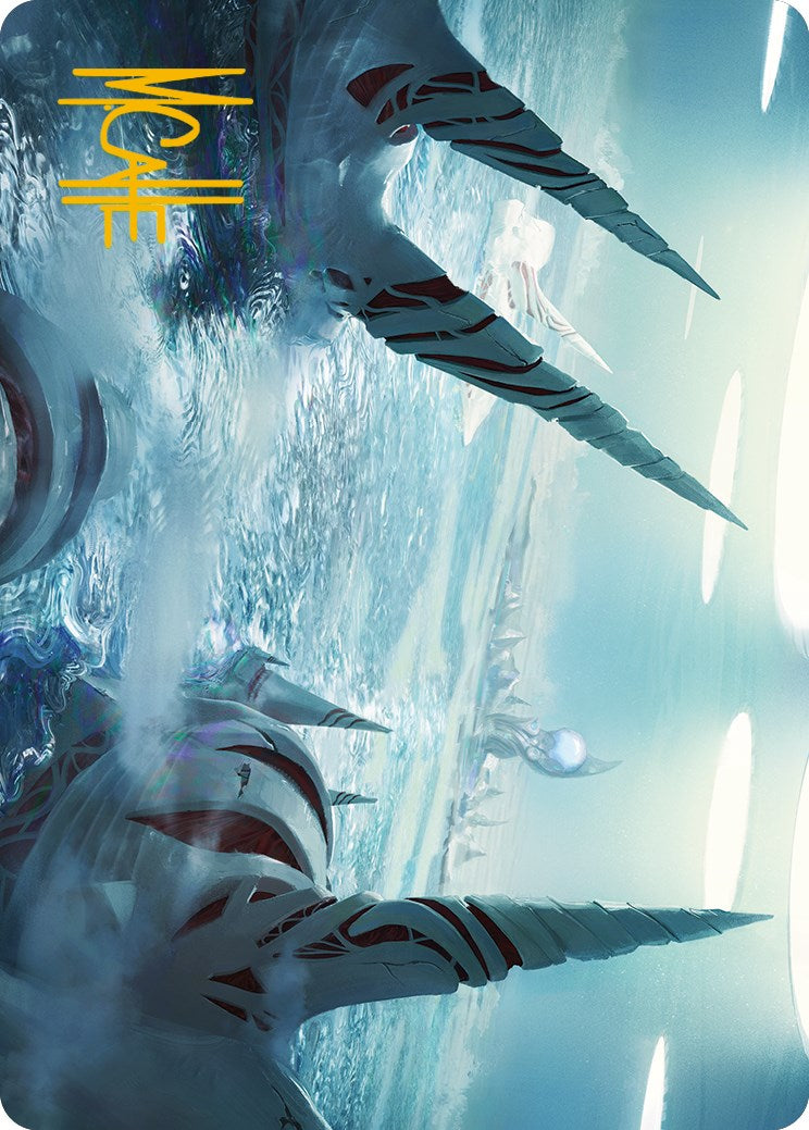 Seachrome Coast Art Card (Gold-Stamped Signature) [Phyrexia: All Will Be One Art Series] | Empire Gaming NC