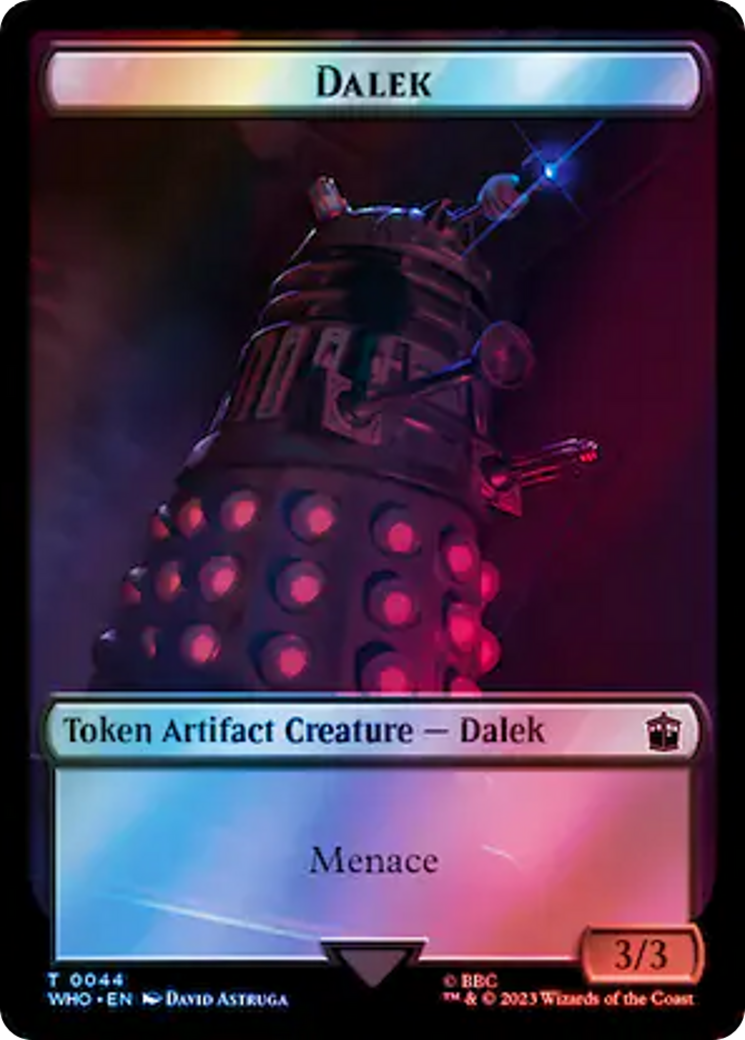 Dalek // Alien Warrior Double-Sided Token (Surge Foil) [Doctor Who Tokens] | Empire Gaming NC