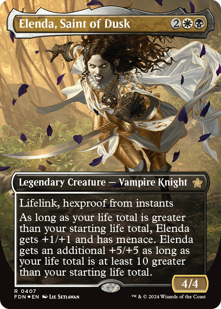 Elenda, Saint of Dusk (Borderless) (Mana Foil) [Foundations] | Empire Gaming NC