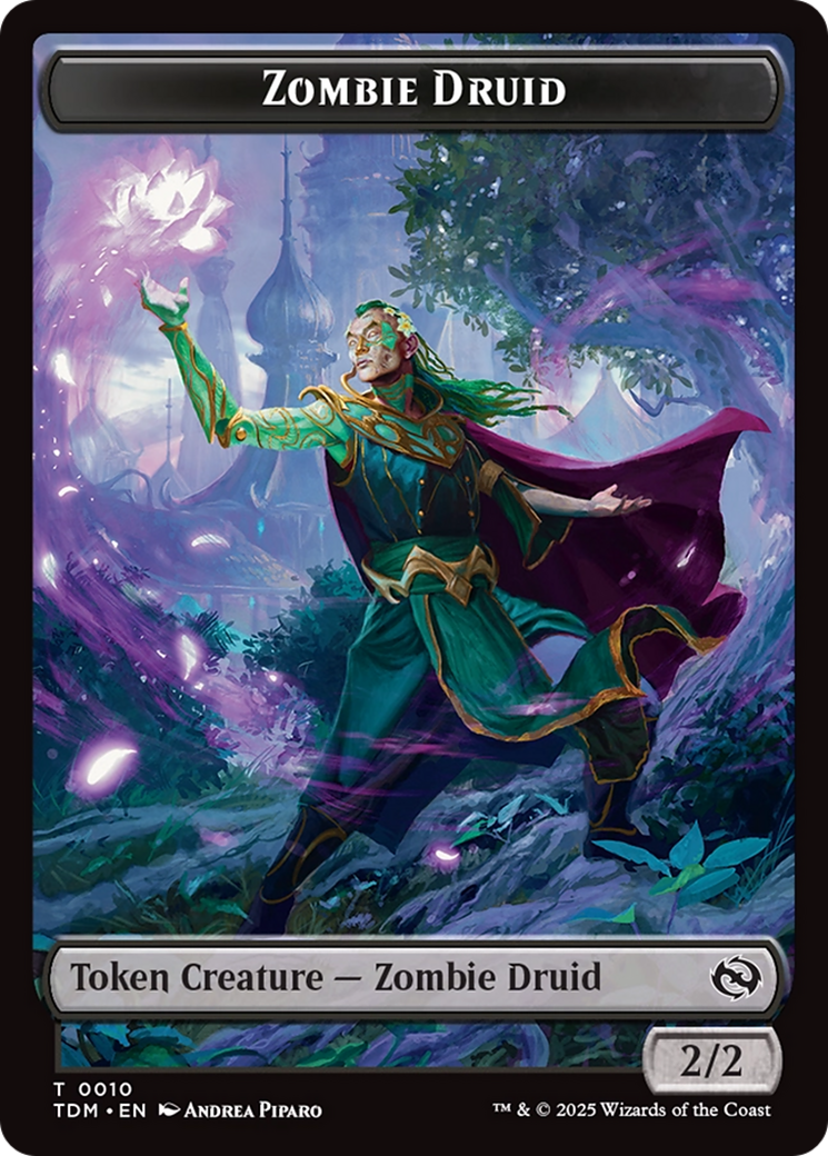 Treasure // Zombie Druid Double-Sided Token [Tarkir: Dragonstorm Tokens] | Empire Gaming NC