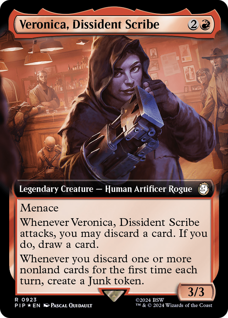 Veronica, Dissident Scribe (Extended Art) (Surge Foil) [Fallout] | Empire Gaming NC