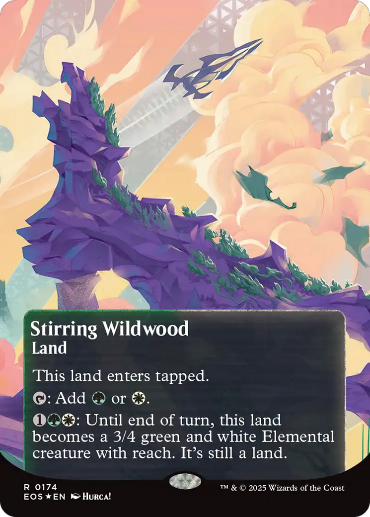 Stirring Wildwood (0174) (Borderless) (Galaxy Foil) [Edge of Eternities: Stellar Sights] | Empire Gaming NC