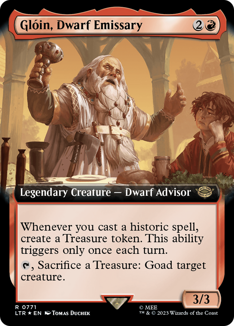 Gloin, Dwarf Emissary (Extended Art) (Surge Foil) [The Lord of the Rings: Tales of Middle-Earth] | Empire Gaming NC