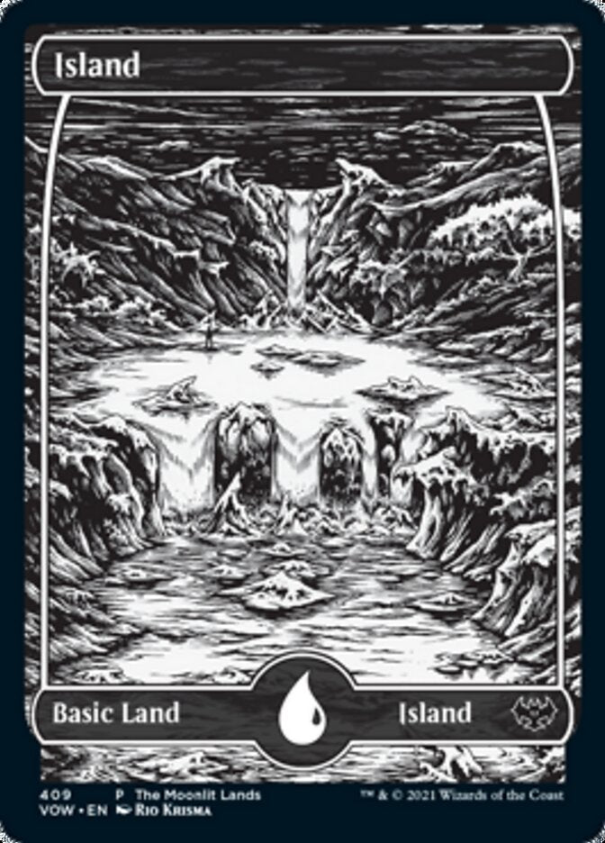 Island (The Moonlit Lands) (Foil Etched) [Innistrad: Crimson Vow Promos] | Empire Gaming NC