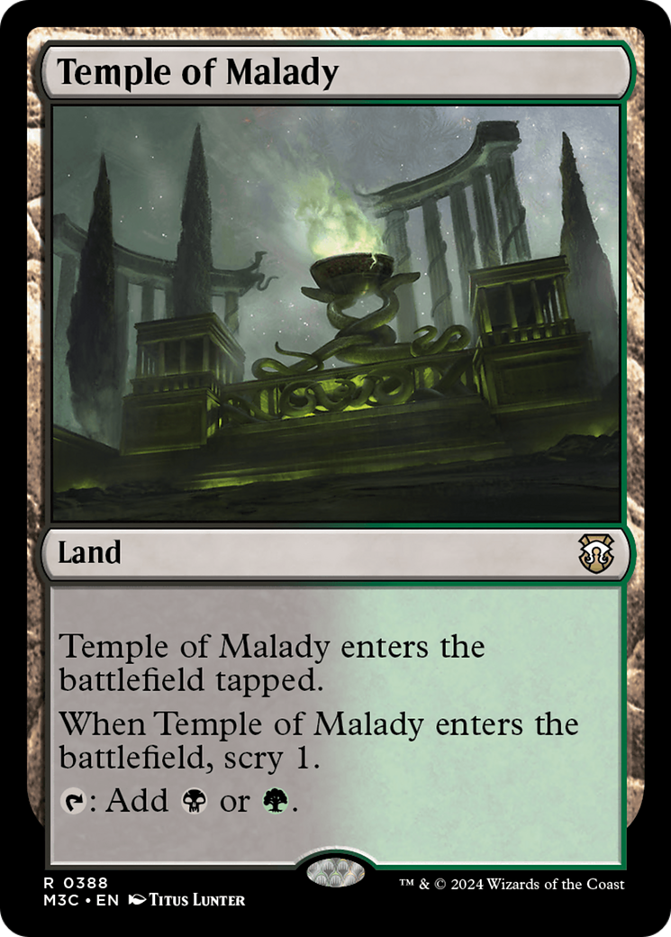 Temple of Malady (Ripple Foil) [Modern Horizons 3 Commander] | Empire Gaming NC