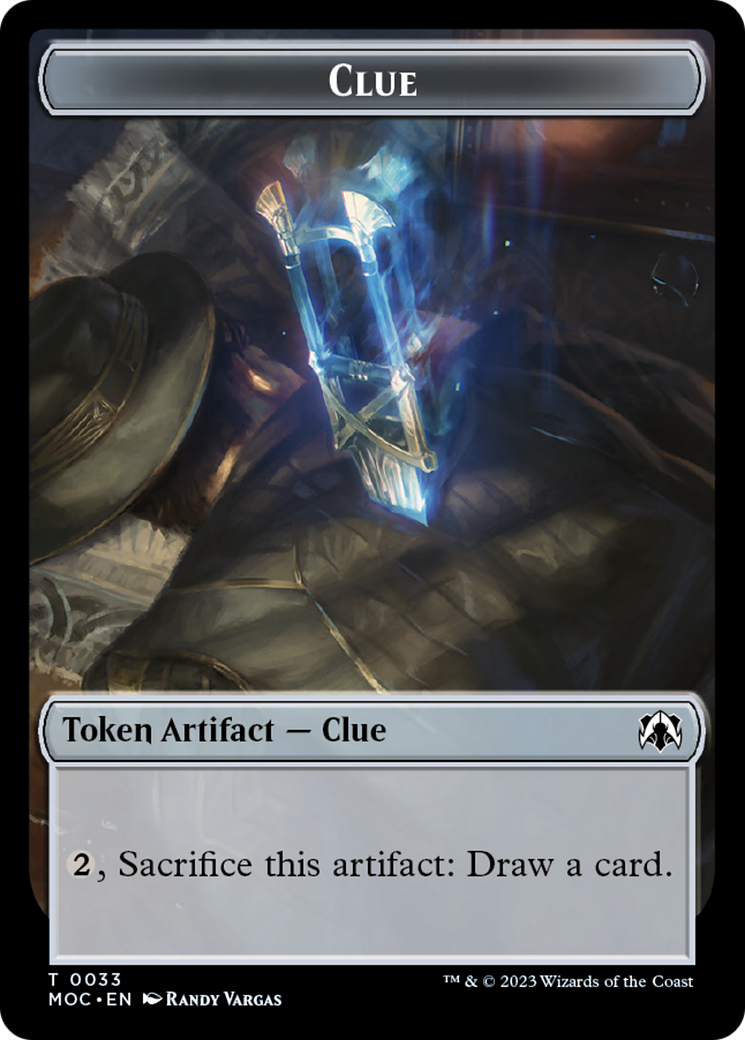 Golem // Clue Double-Sided Token [March of the Machine Commander Tokens] | Empire Gaming NC