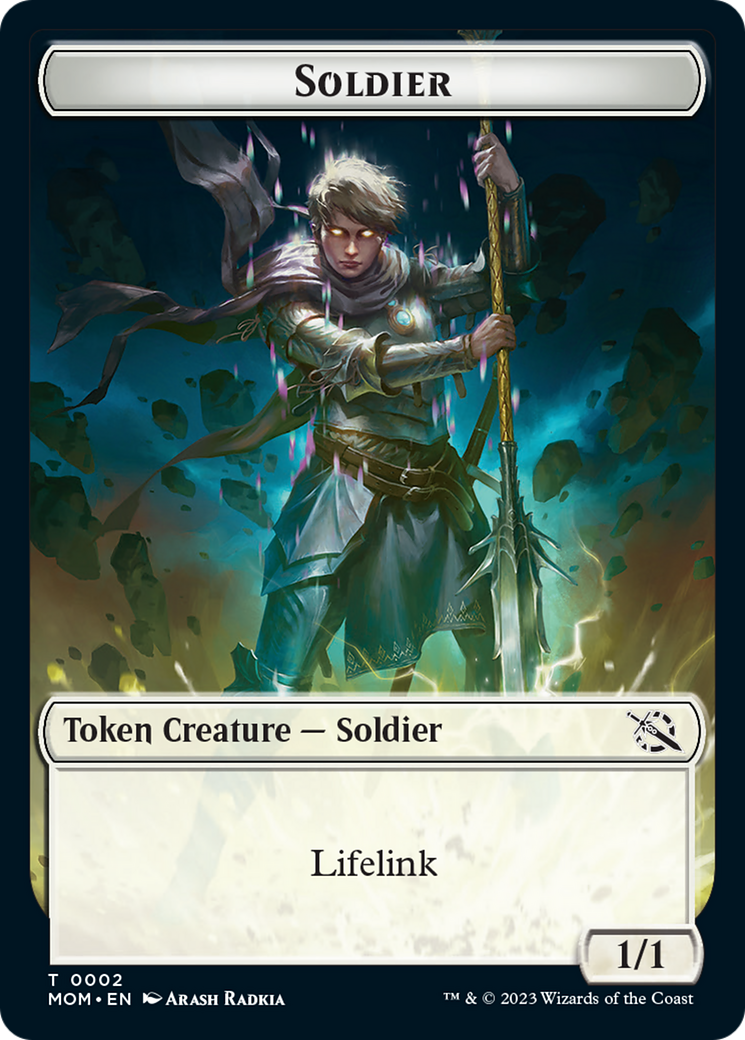 Soldier // Teferi Akosa of Zhalfir Emblem Double-Sided Token [March of the Machine Tokens] | Empire Gaming NC