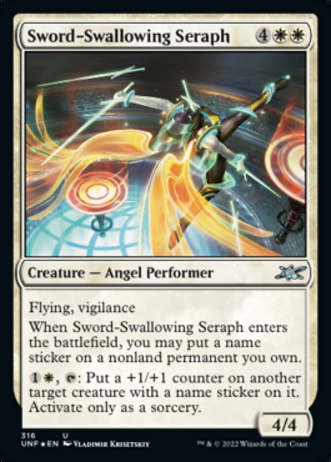 Sword-Swallowing Seraph (Galaxy Foil) [Unfinity] | Empire Gaming NC