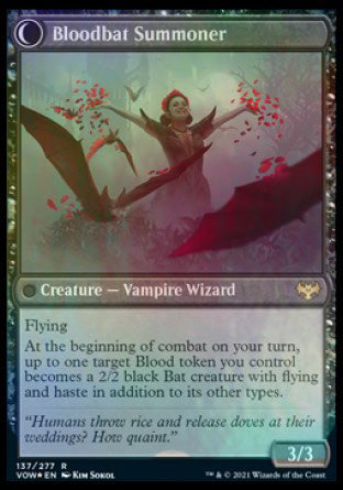 Voldaren Bloodcaster // Bloodbat Summoner [Innistrad: Crimson Vow Prerelease Promos] | Empire Gaming NC