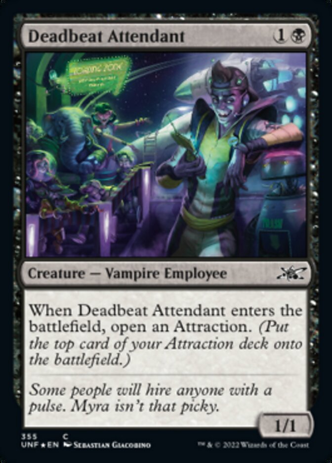 Deadbeat Attendant (Galaxy Foil) [Unfinity] | Empire Gaming NC